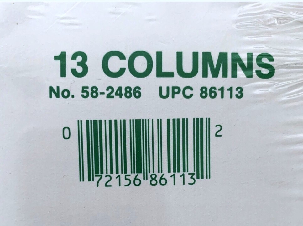 3 pak Analysis Ledger 13-Column 50 Sheet Pads NOS 11x 16.375 Green Paper 58-2486