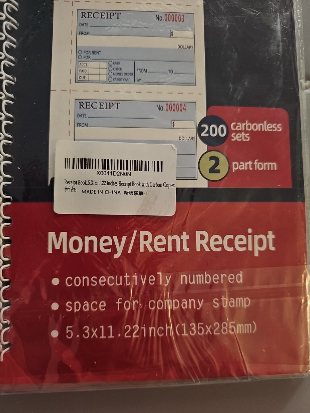LOT OF 2- MONEY/RENT RECEIPT BOOK 200 CARBONLESS SETS EACH 2 PART FORM Free Ship