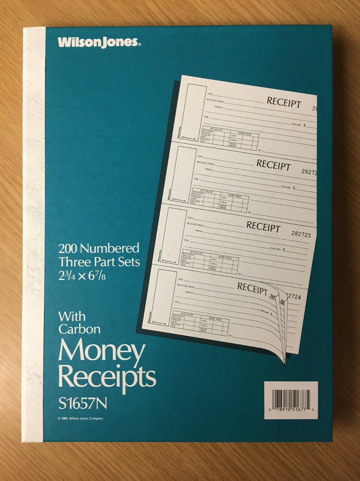 Hardcover Book Money Receipt 8-1/2″ x 11″ Numbered, 3 Part, Carbon – NEW!