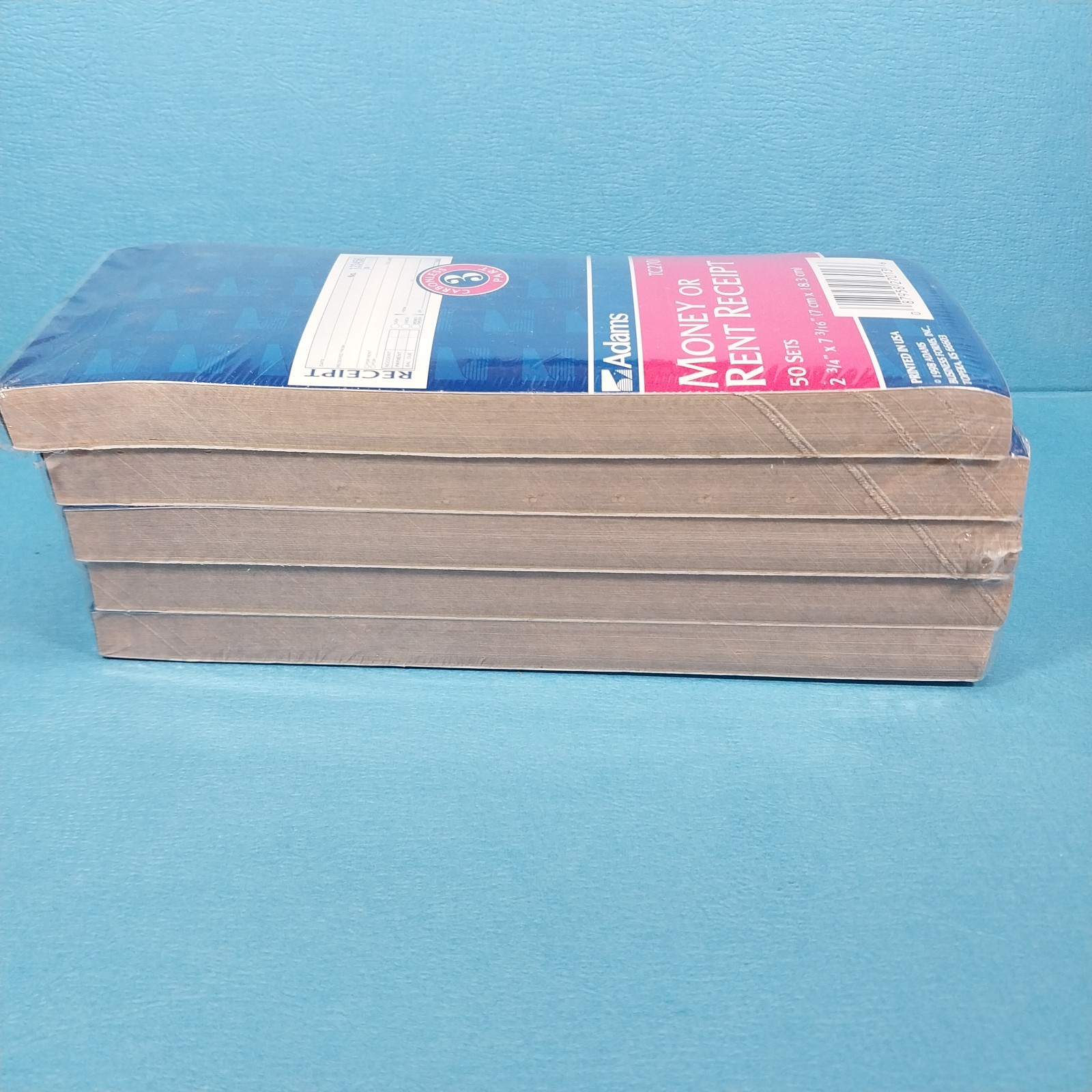 Lot of 5 Adams Money/Rent Receipt Books 3 Part Carbonless Numbered TC2701
