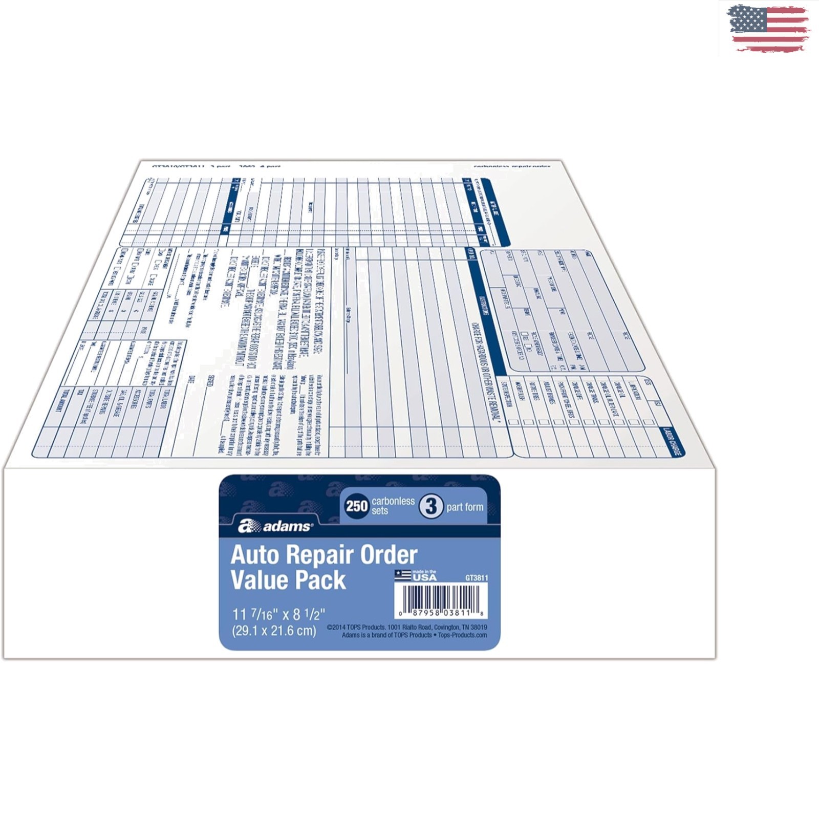 250-Count Carbonless Garage Repair Order Forms, 8.5 x 11 Inch, White & Canary