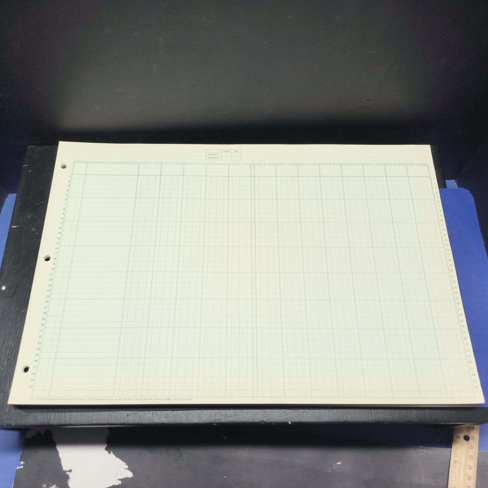 NEW Lot Of 2 Quill 13-Column Columnar Pad 11″x 16 3/8” 3 Hole Punched 7-45113