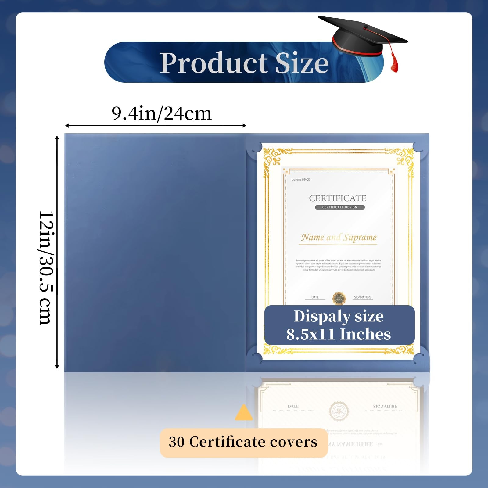 30 Packs Certificate Covers,Navy Blue Cardboard Diploma 30pcs