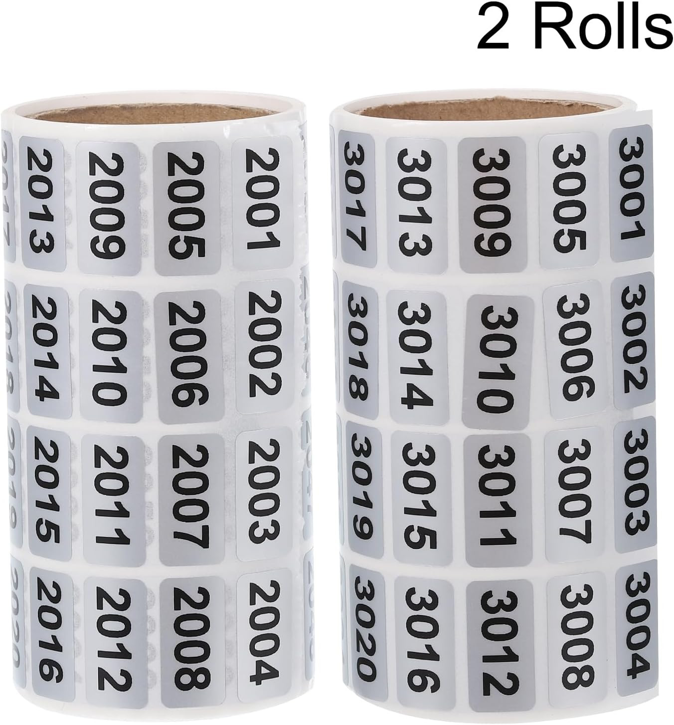 2001 to 3000, 3001 to 4000 Consecutive Number Stickers Inventory Label Black Num