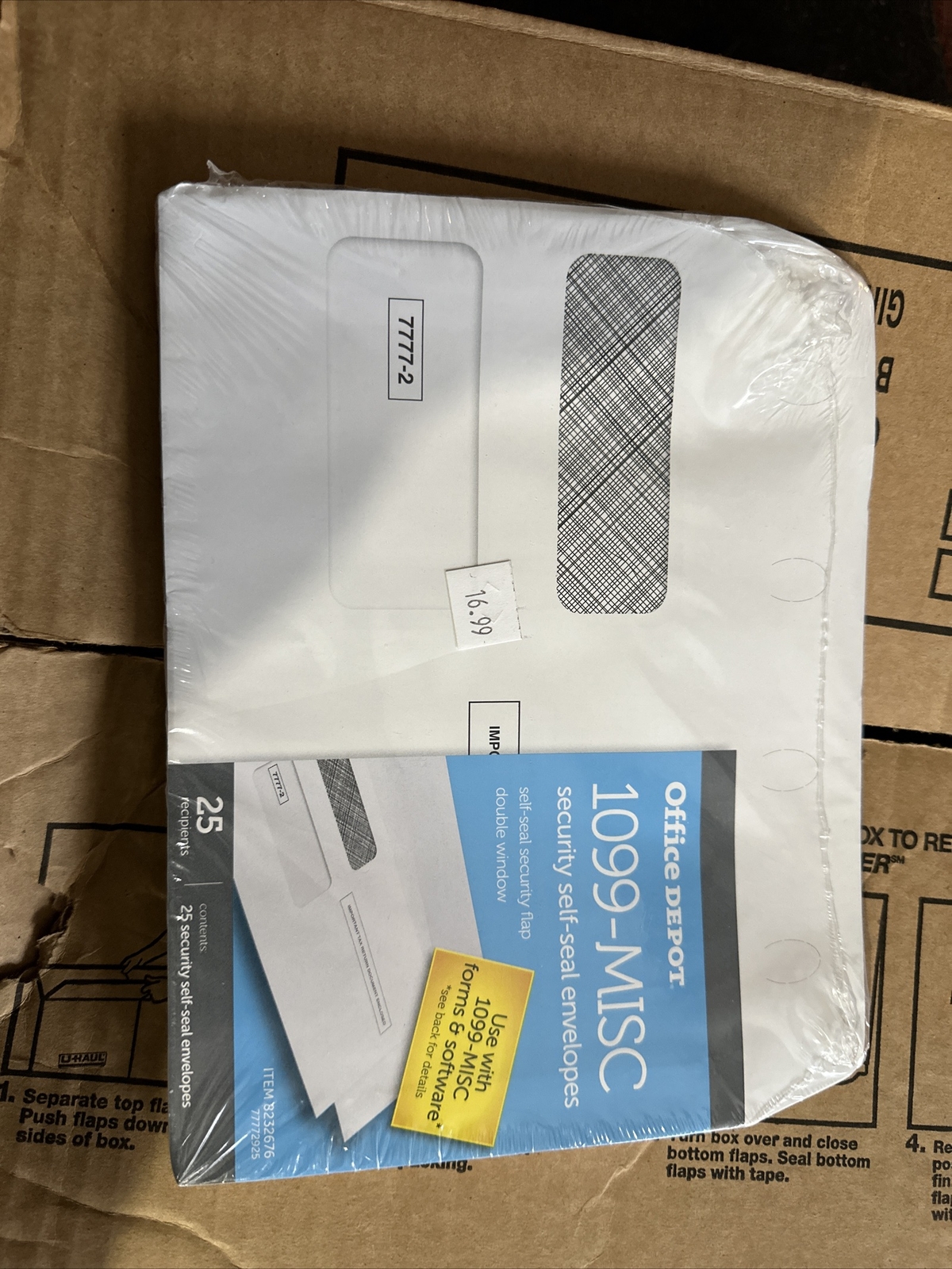 Office Depot 1099-MISC Security Self-Seal Envelopes – Pack of 25 – Brand New
