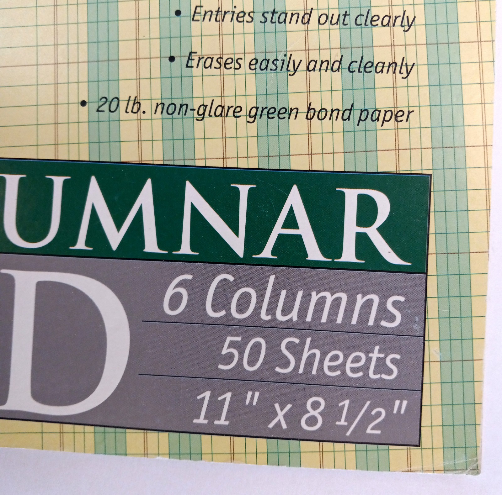 Ledger Pad 6 Columns 8.5 x 11 inch 50 Sheets Blank Lot of 2