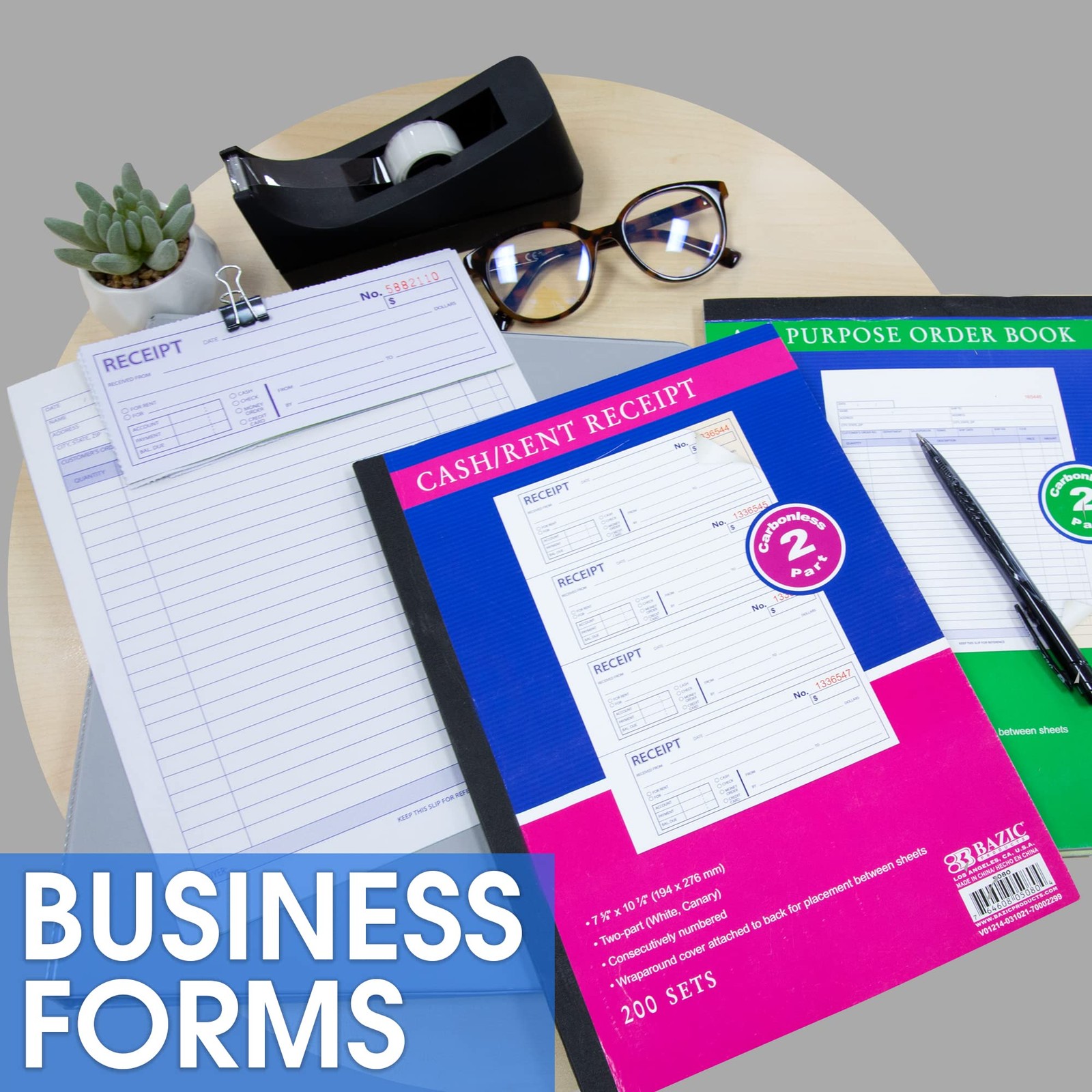 All Purpose Order Book, 50 Sets 8 3/8″ x 10 11/16″ 2Part Carbonless, White & …