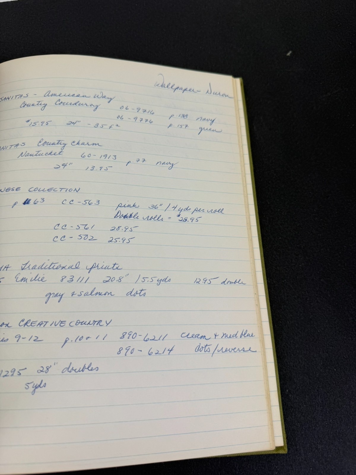 Vintage Federal Supply Service RECORD Log Memorandum Book 10.5 x 8″ Green USED