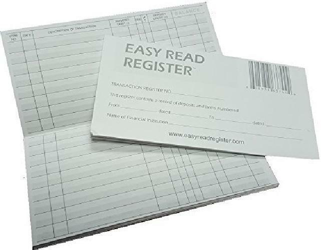 Easy Read Register 10 Checkbook Registers – 32 Pages with 510 Lines – 2019/20/21