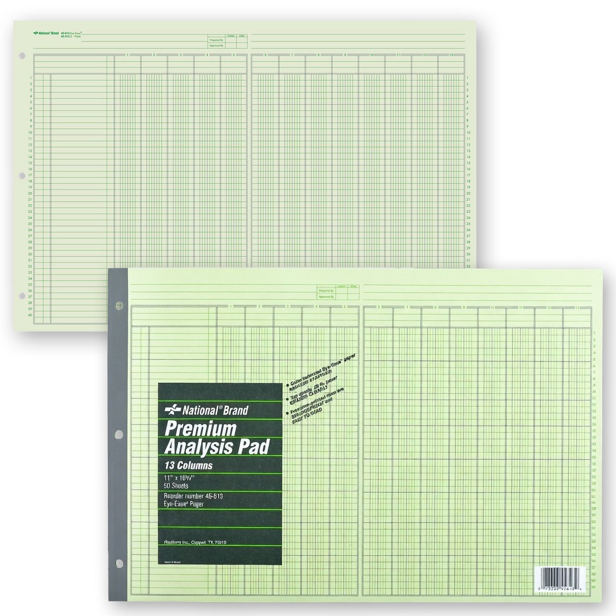 National Brand 45-613 Premium Analysis Pad, 13 Columns, 11 x 16-3/8″, 1 Pad