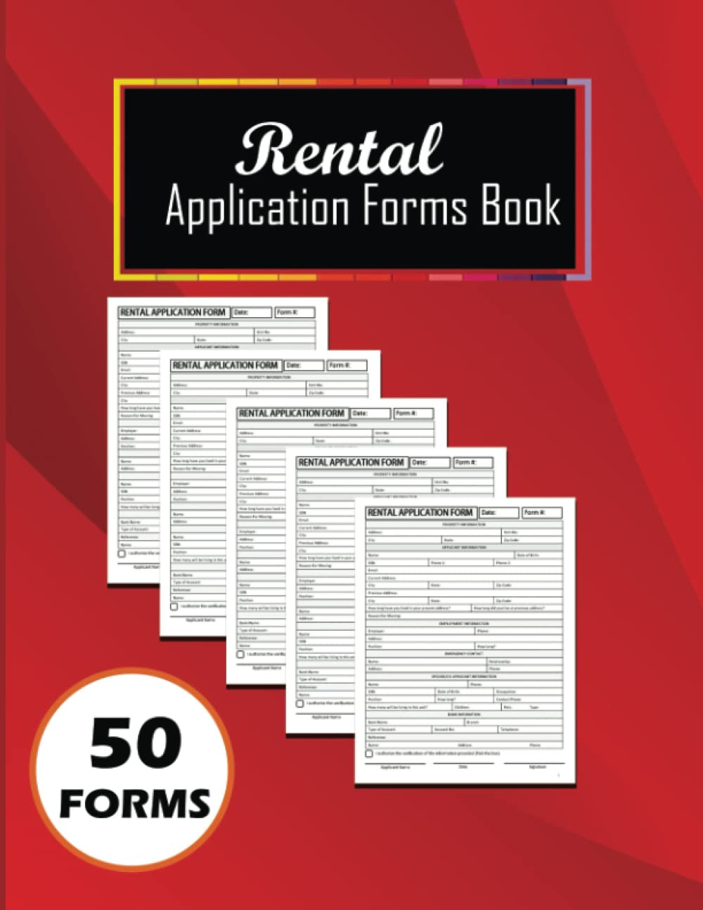 Rental Application Forms Book: 50 Form Book | Residential Lease Application Form