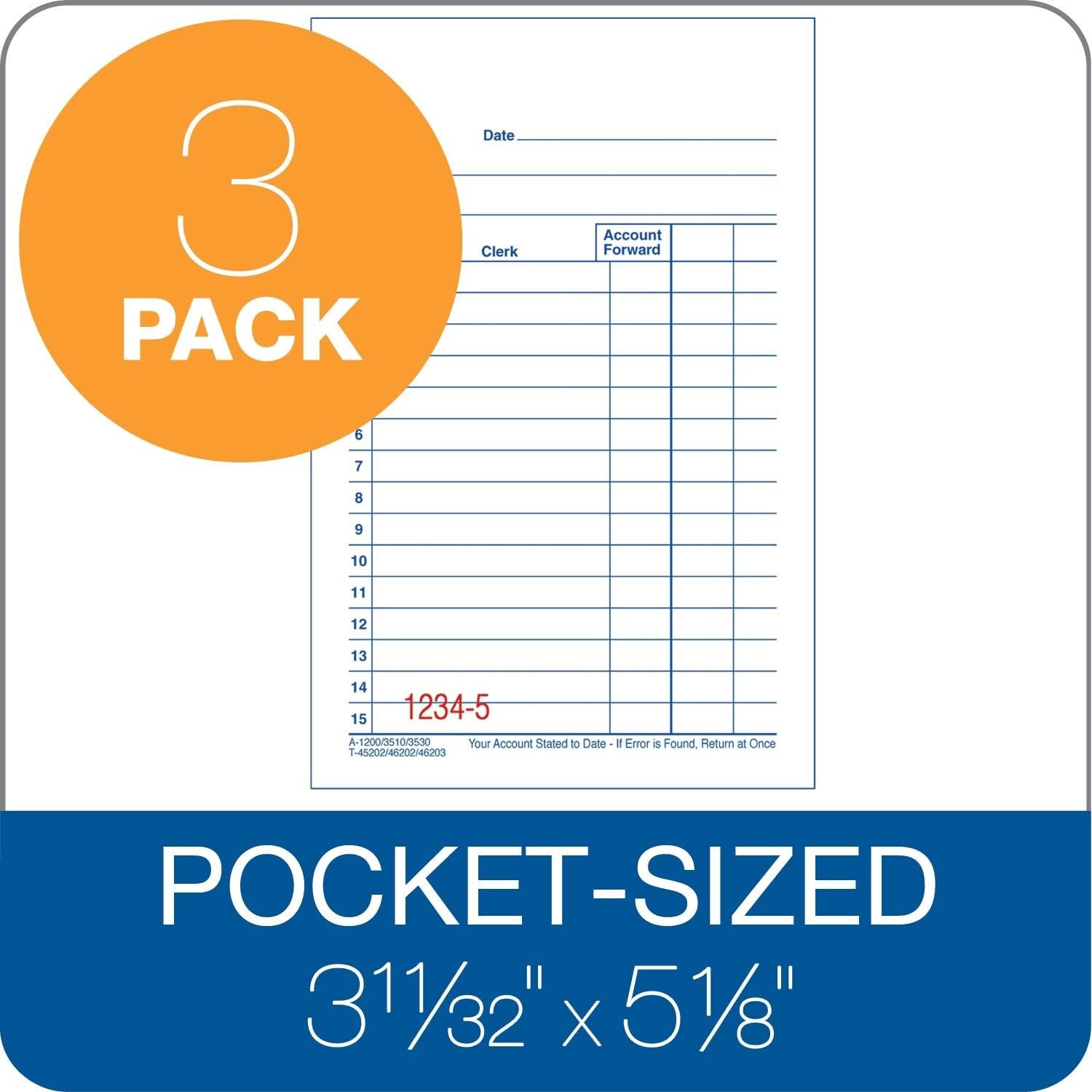 General Purpose Sales Book, 2-Part, Carbonless, White/Canary, 3-11/32 x 5-5/8 In