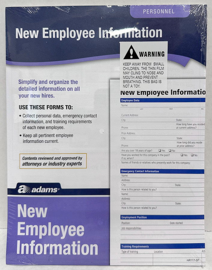 Adams Personnel BUNDLE -New Employee Info, Forms on CD, Create Employee Handbook