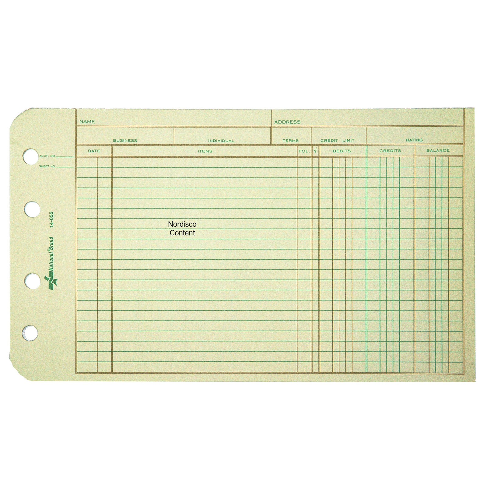 National Brand 14-055 Ledger Sheets, 5 x 8-1/2″, Eye-Ease Paper, 100 Sheets