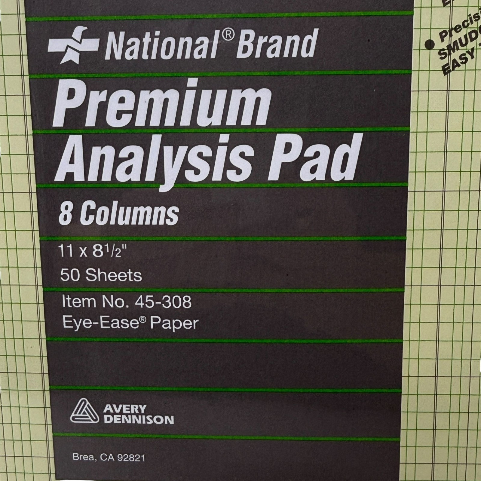 National Brand Premium Analysis Pad 8 Columns 11″x8.5″ 100 Sheets (2 Pks of 50)