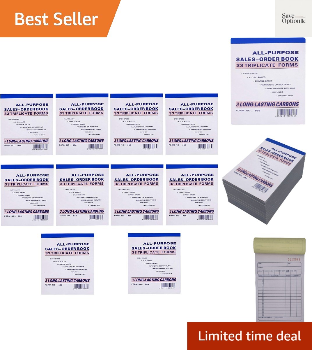 Lot of 10 Sales Order Book 33 Triplicate Forms Carbonless 3 Copy’s