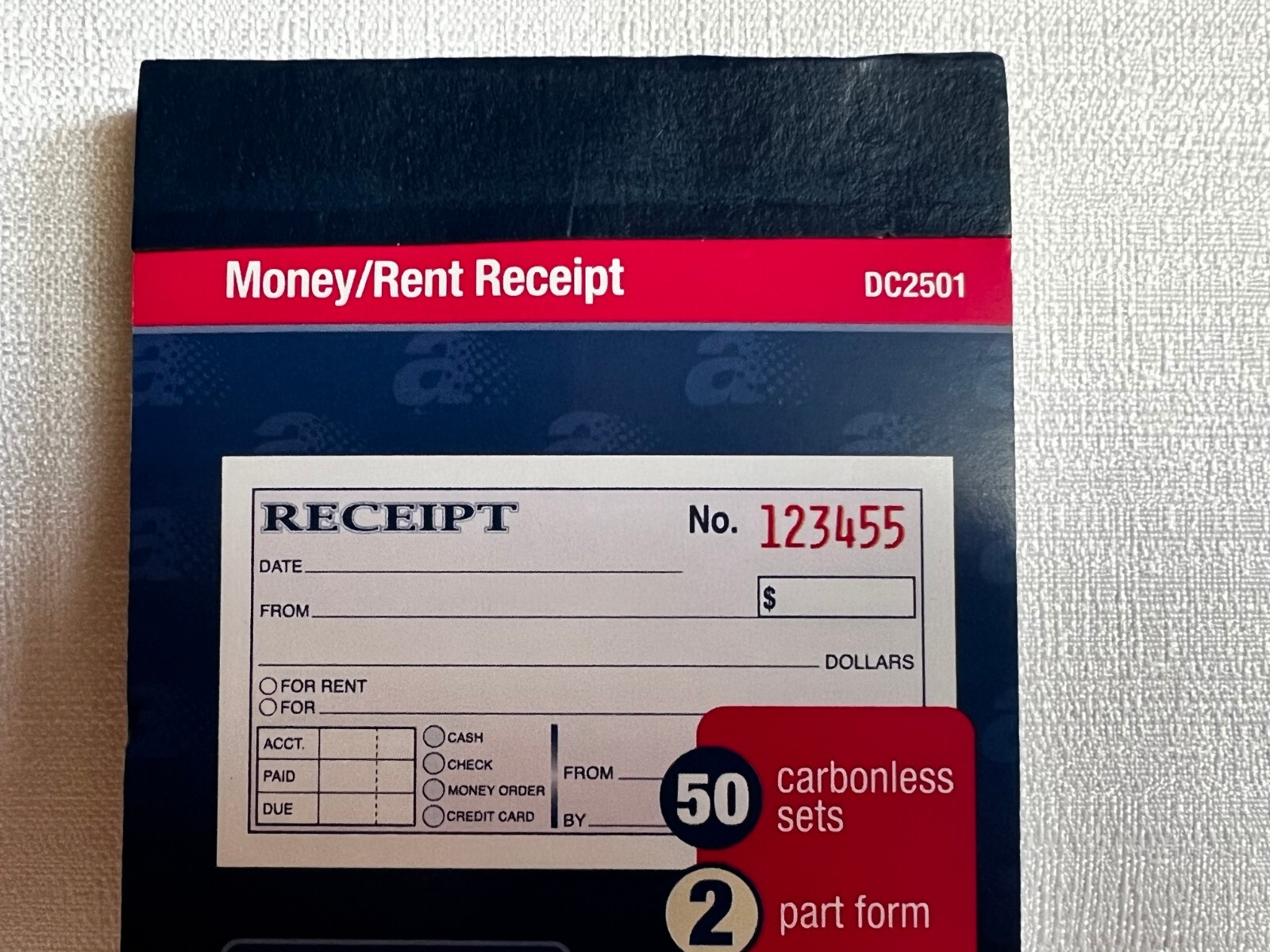 Adams DC2501 Money/Rent Receipt, 50 Carbonless Sets, 2 Part Form, 2 3/4″ x 5 3/8