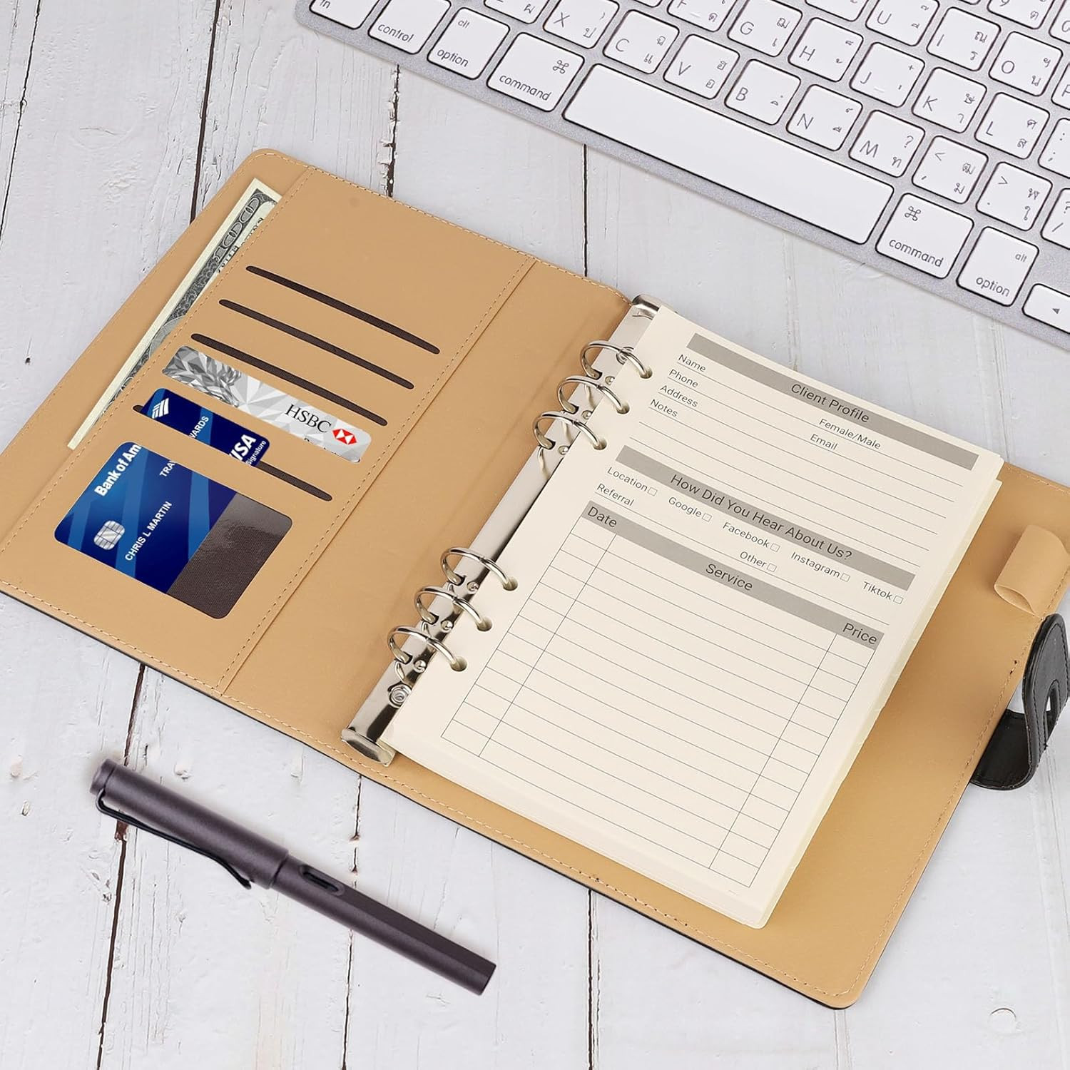 Client Record Book, Hair Stylist Client Profile Book-Binder and Client Record