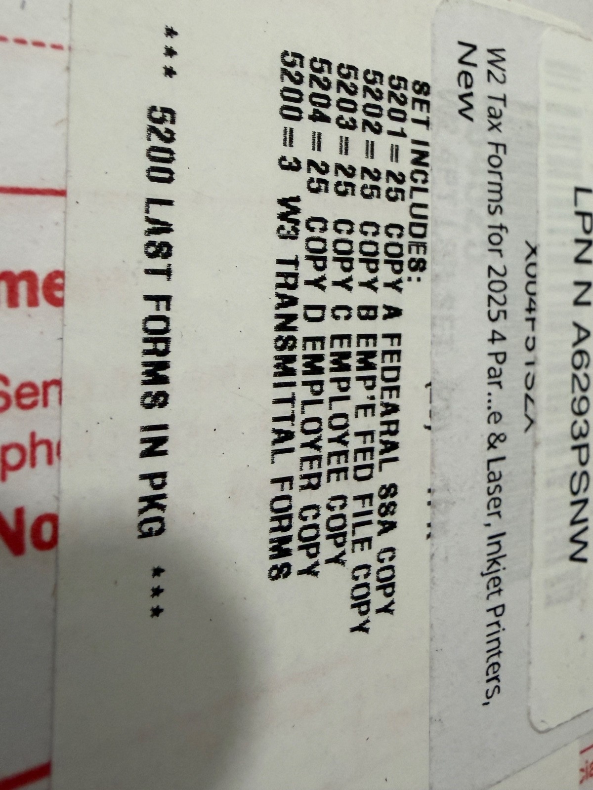 2025 W-2 4-Part Laser Tax Forms Kit + 3 W-3 Transmittals | 25 Employees | IRS ✔️