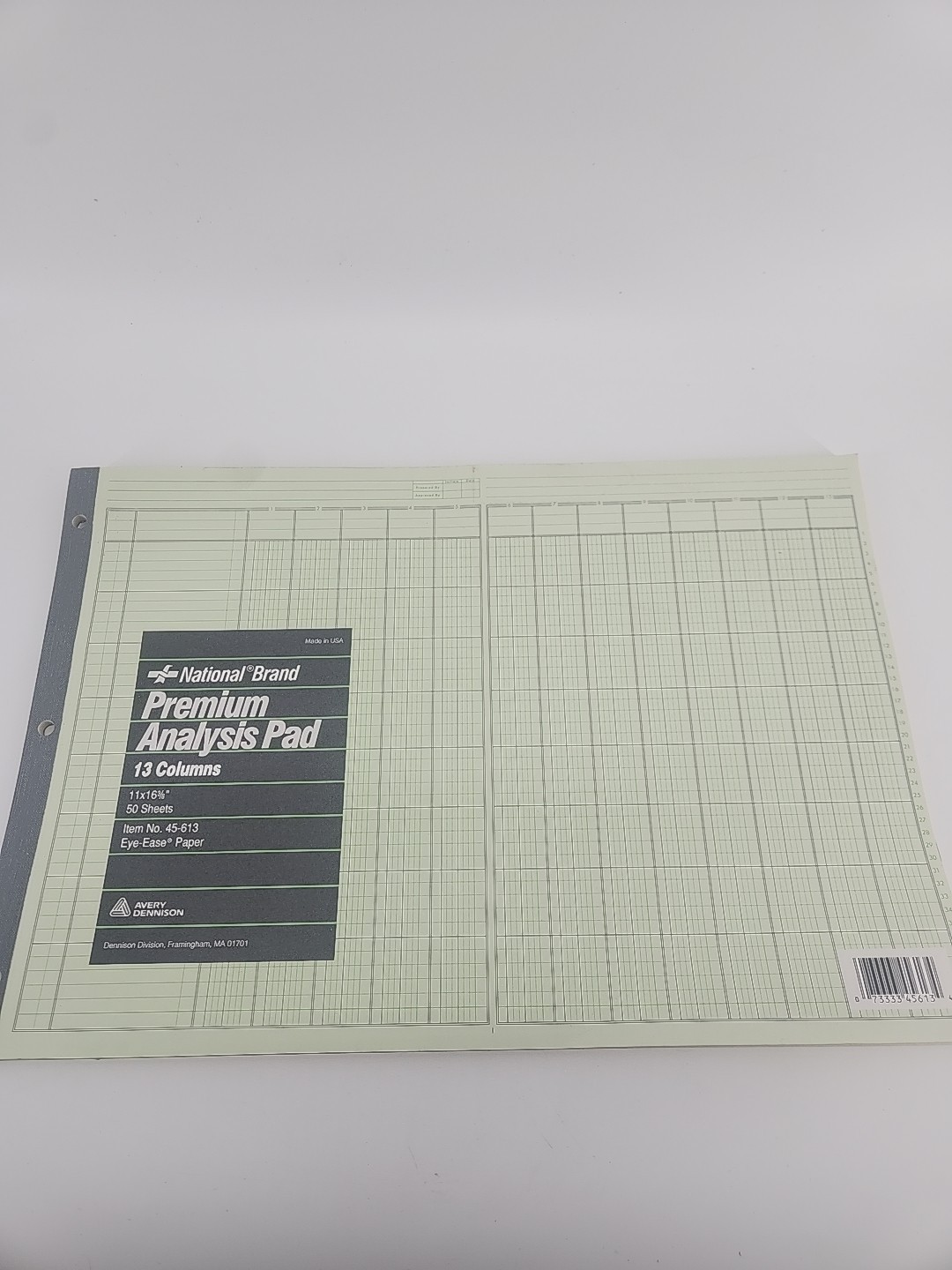 National Brand Premium Analysis Pad 13 Columns 11×16 3/8 New Vintage