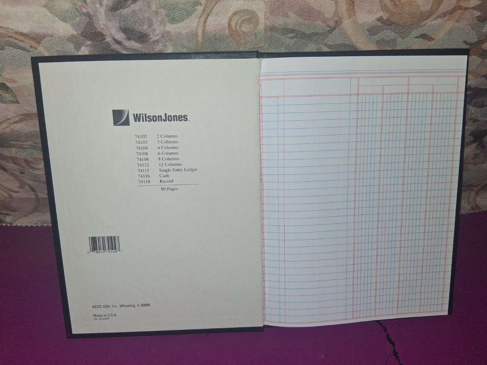 Wilson Jones 74104 4 Columns Record Book Ledger Account Book, 80 Pages