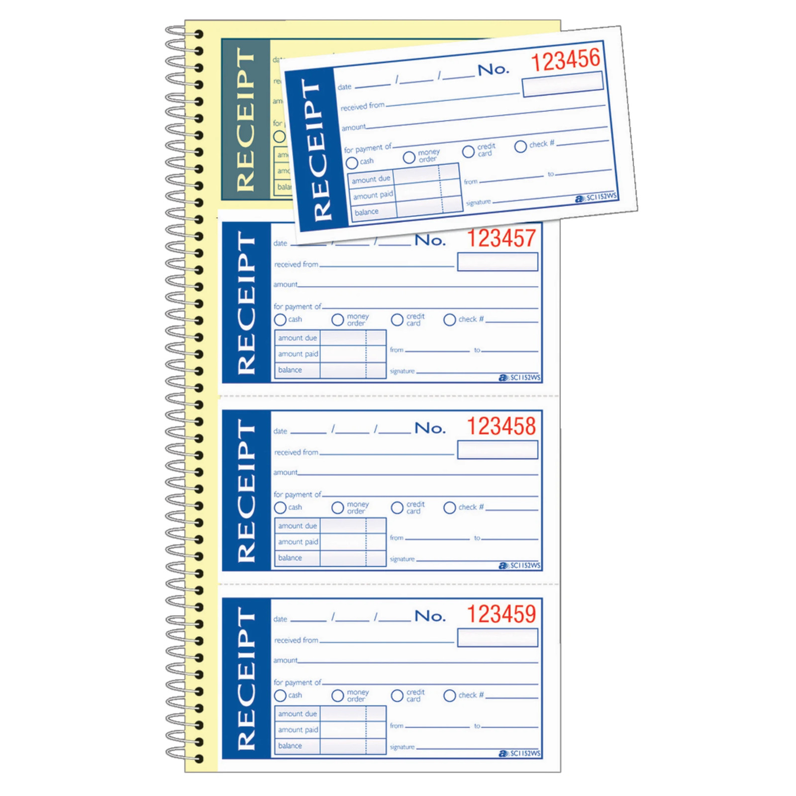 Adams Write N’ Stick Receipt Book, 5 1/4″ x 11″, 2-Part, Book Of 200 Sets