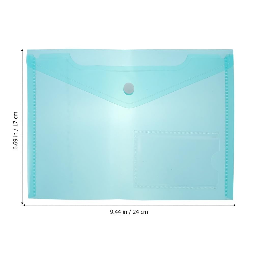 NUOBESTY 6Pcs Plastic Envelope Folders Pocket Assorted Color 6pcs