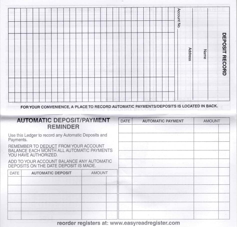 Portable Checkbook Register Set with 444 Lines and Yearly Calendars – 12 Pack