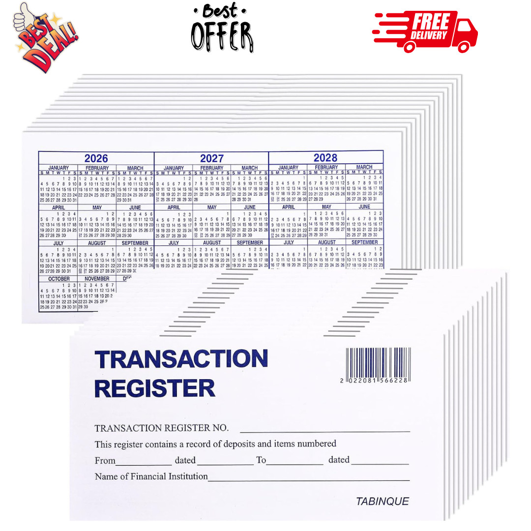 24 PCS Check Registers for Personal Checkbook, Easy to Read Checkbook Register