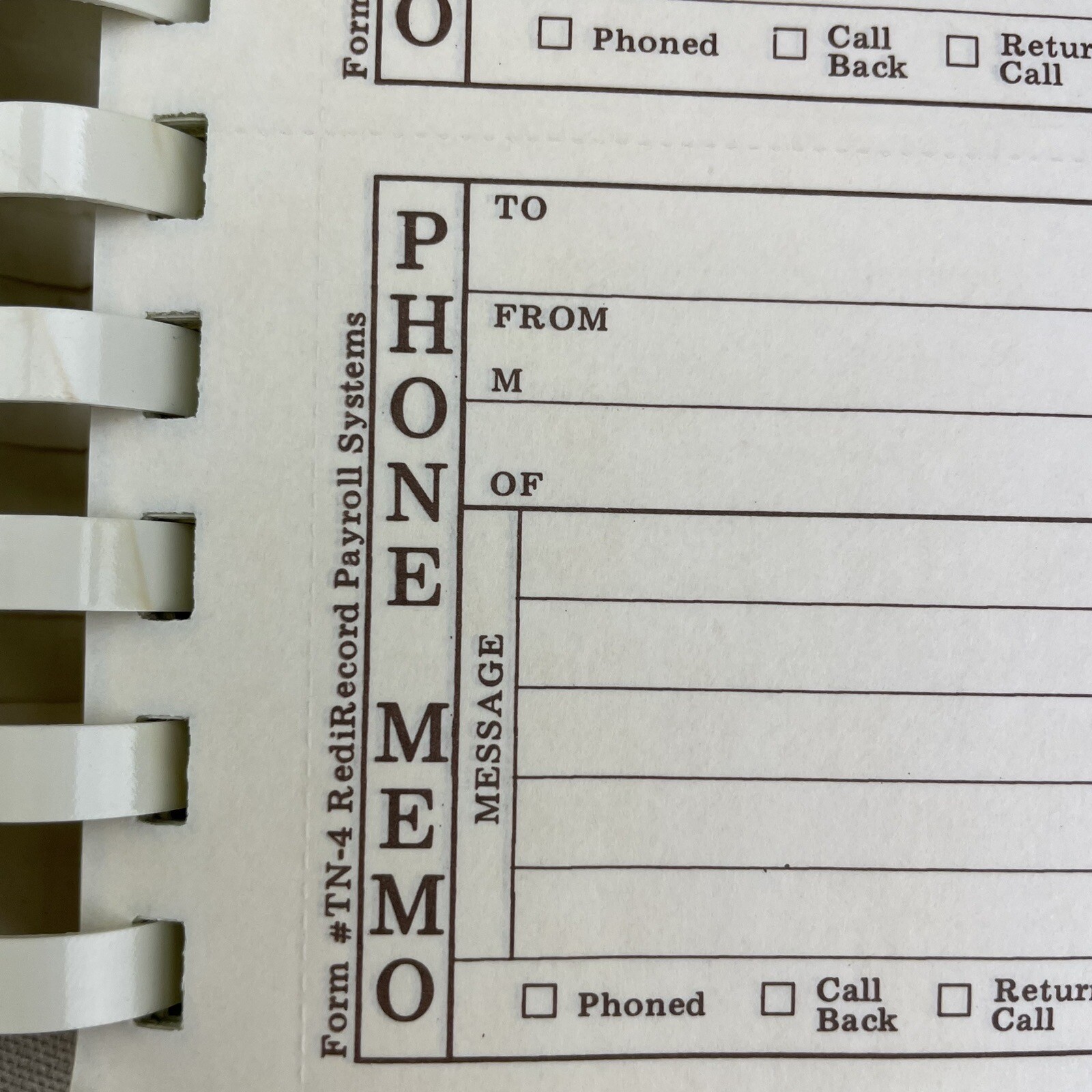 Telephone Message Memo Book Vintage Self Duplicating ~No Carbon~ RRPS TN-4