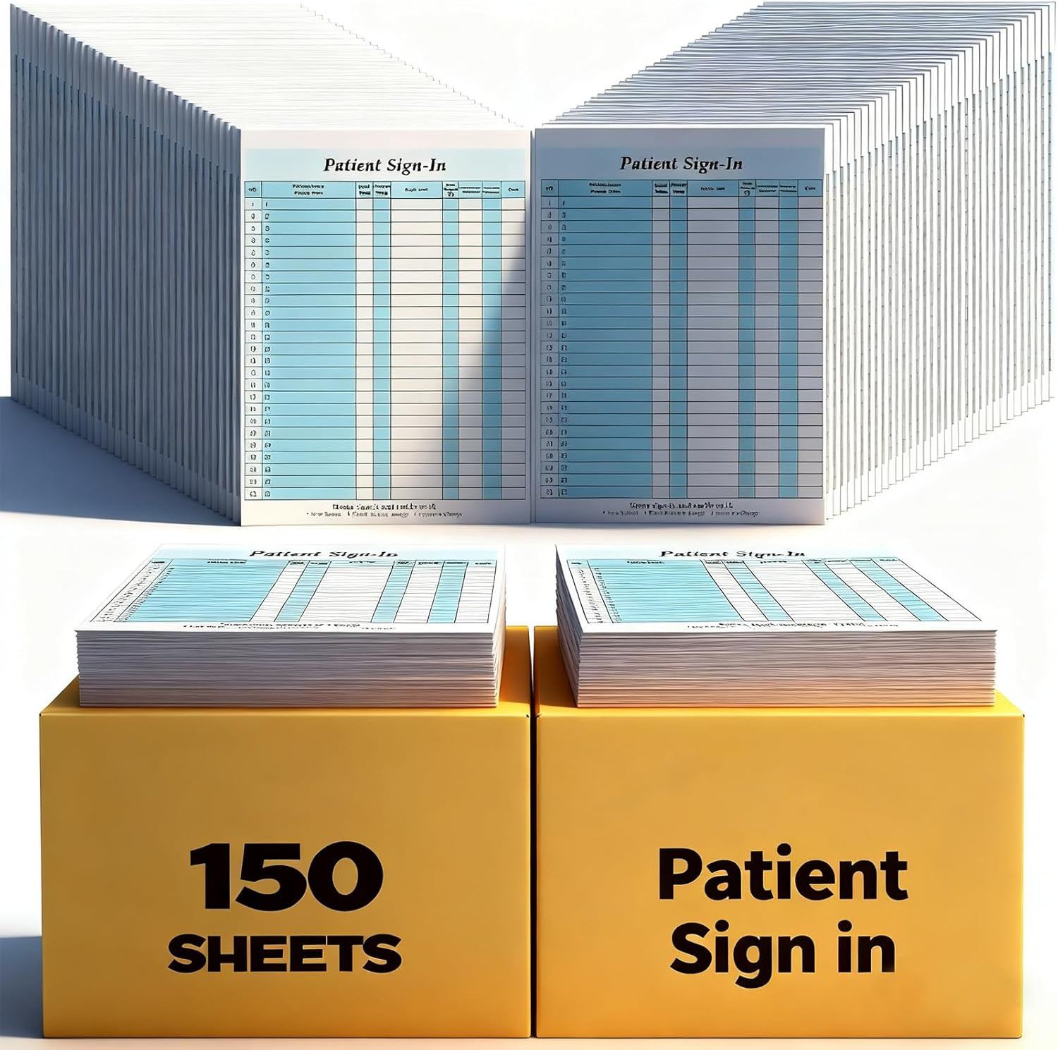 150 Pack Patient Sign in Sheets Carbonless 3 Part Patient Sign in Label Forms Pe