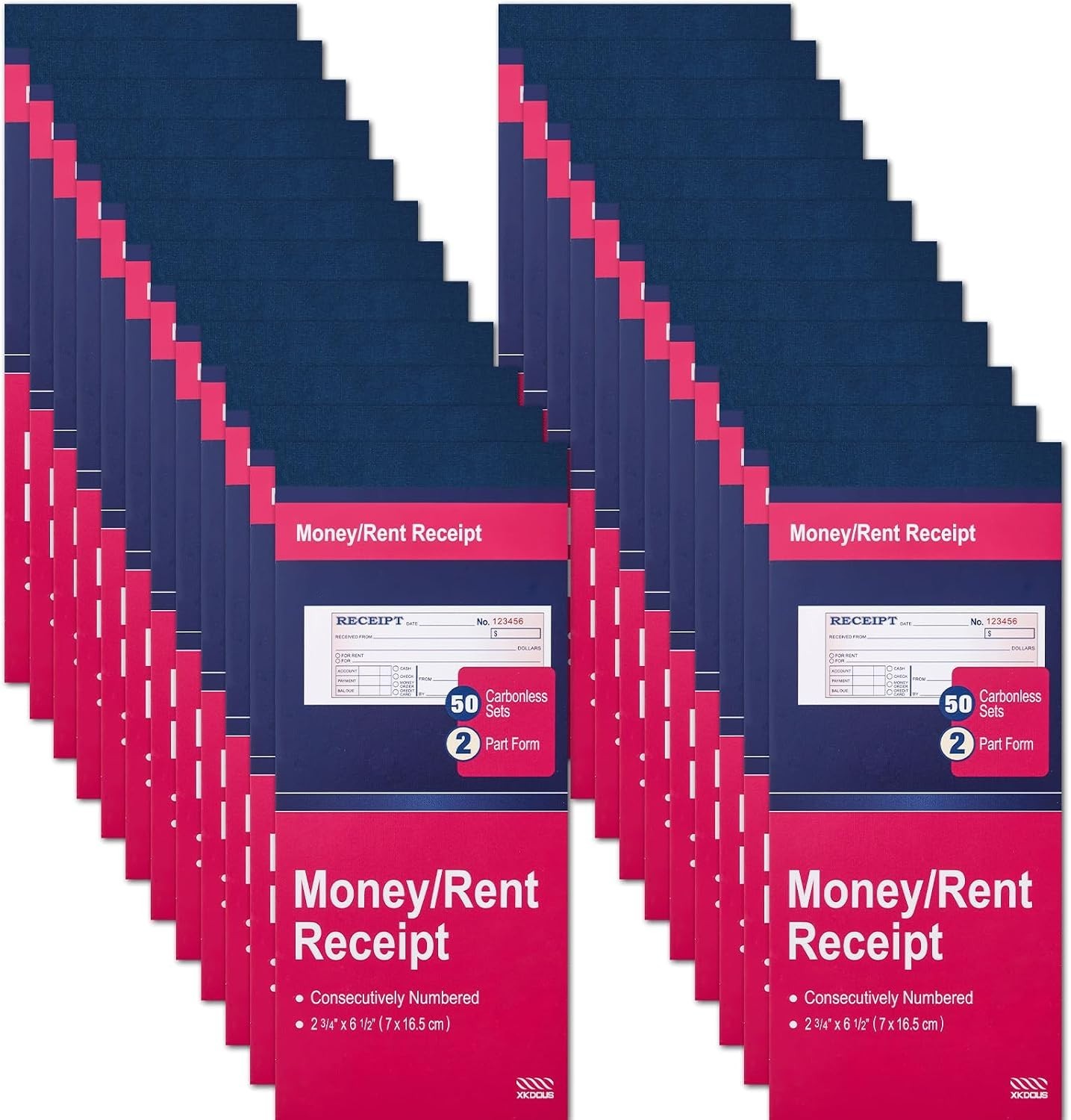 24 Pack Receipt Book with Carbon Copies, 2-3/4″ x 6-1/2″