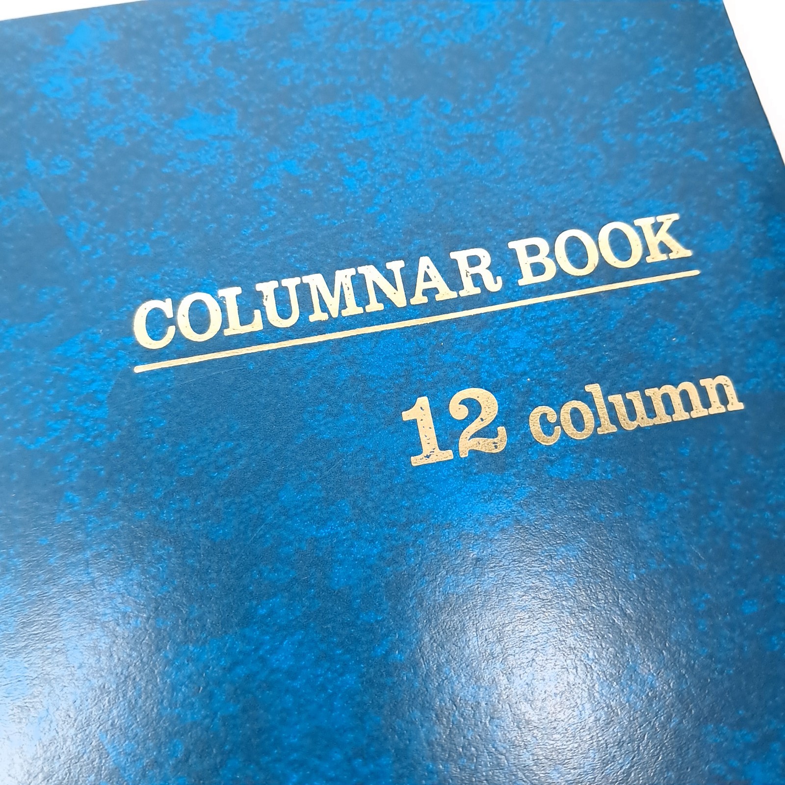Vintage Stuart Hall Columnar Book 12 column executive blue marble bound notebook