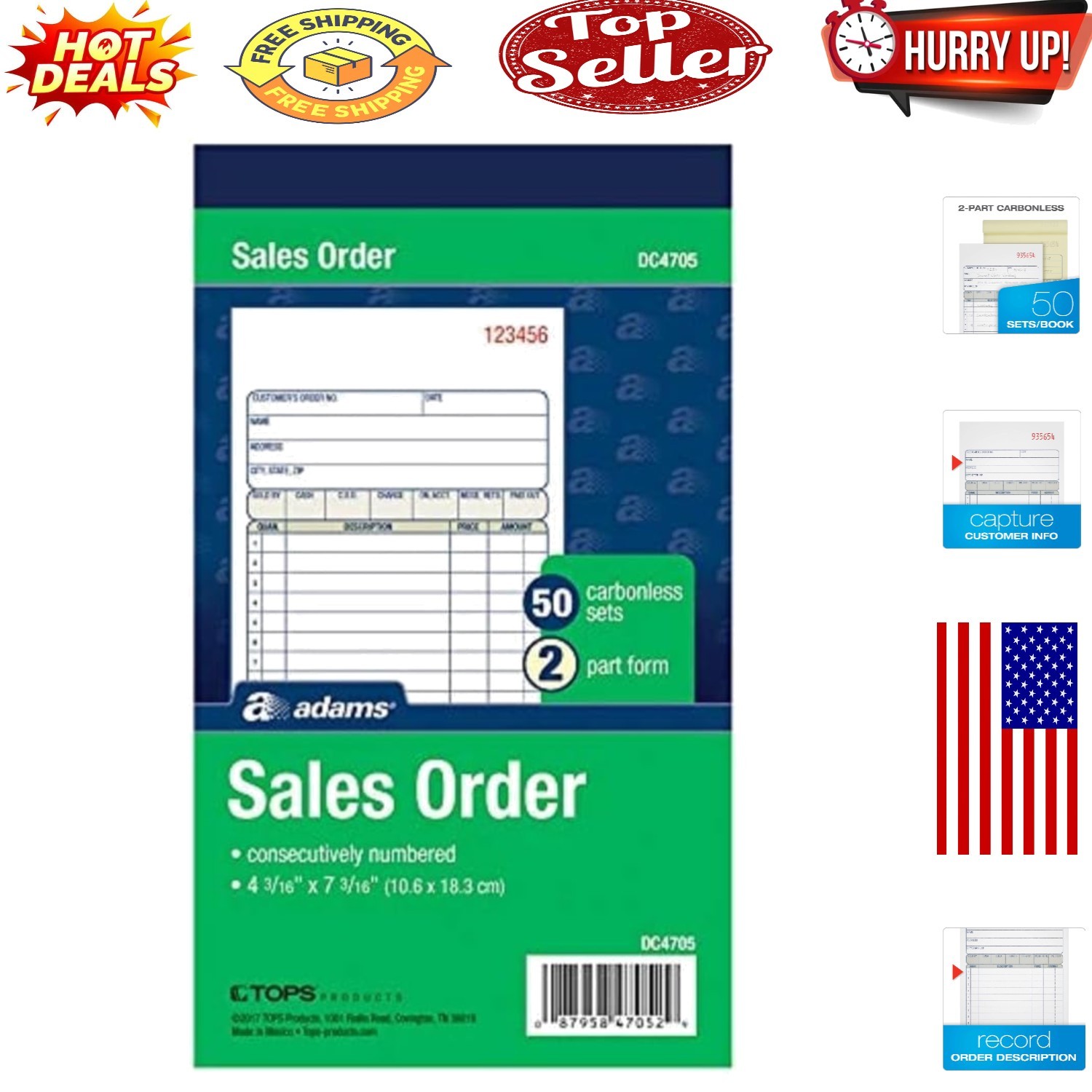 Professional 2-Part Carbonless Sales Order Books – Pack of 3