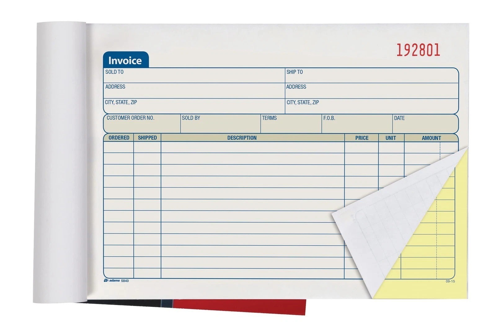 Invoice Book 3 Pack, 2 Part Carbonless Invoices, Horizontal Sales Slip,…