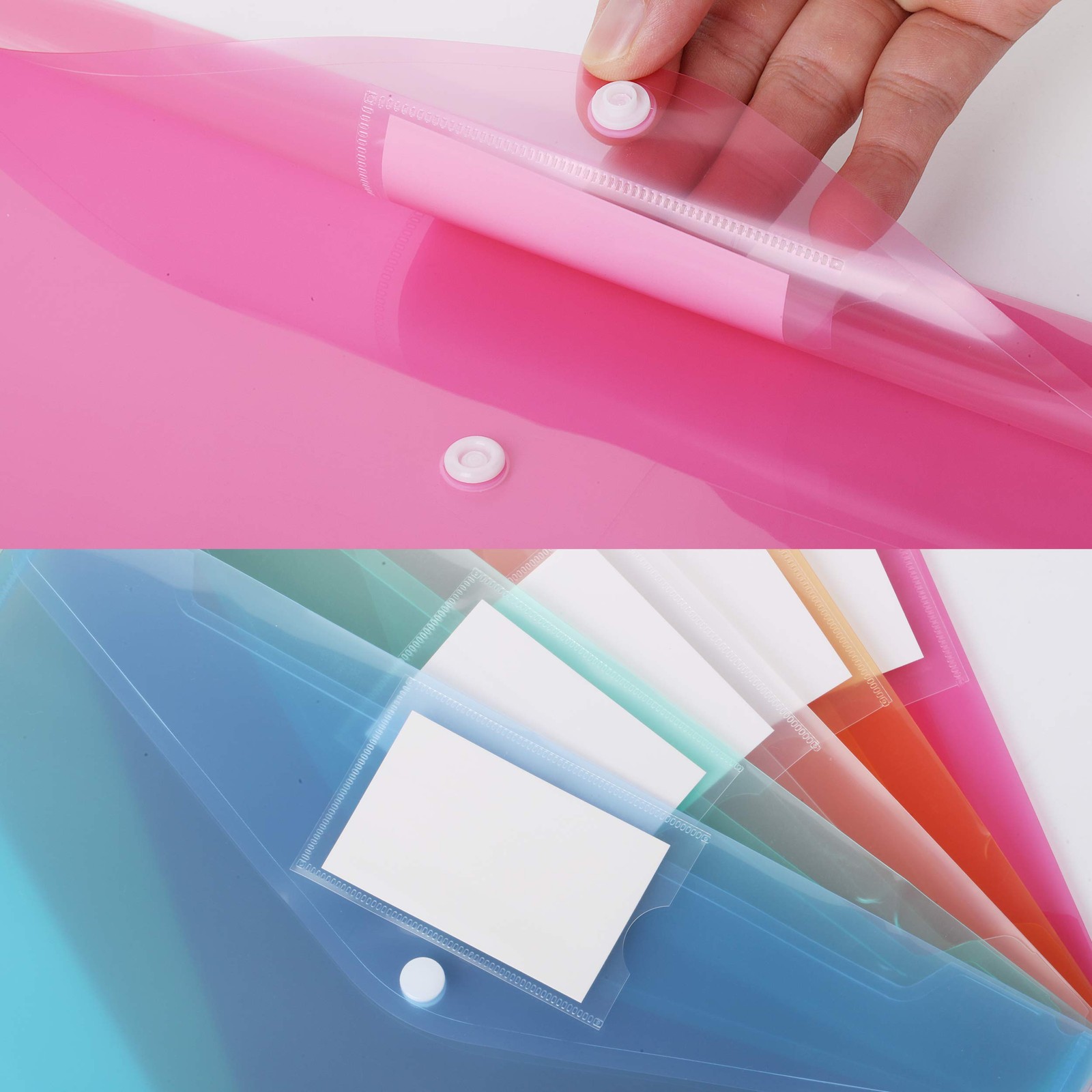 Mr. Pen- Plastic Envelopes, 10 Pack, A4, Letter 10 Assorted Colors
