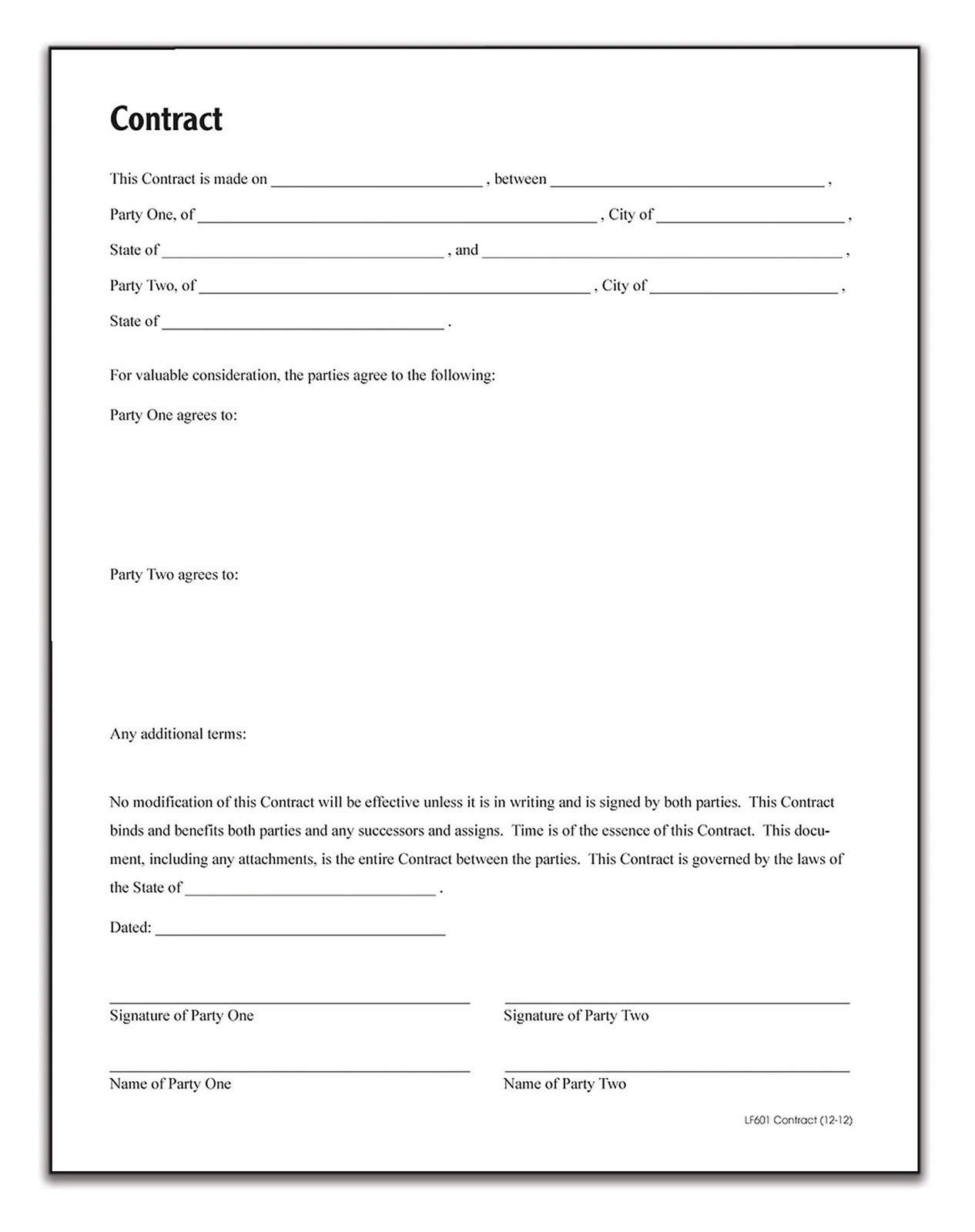Adams Contract Business Forms, LF601, Lot Of 3