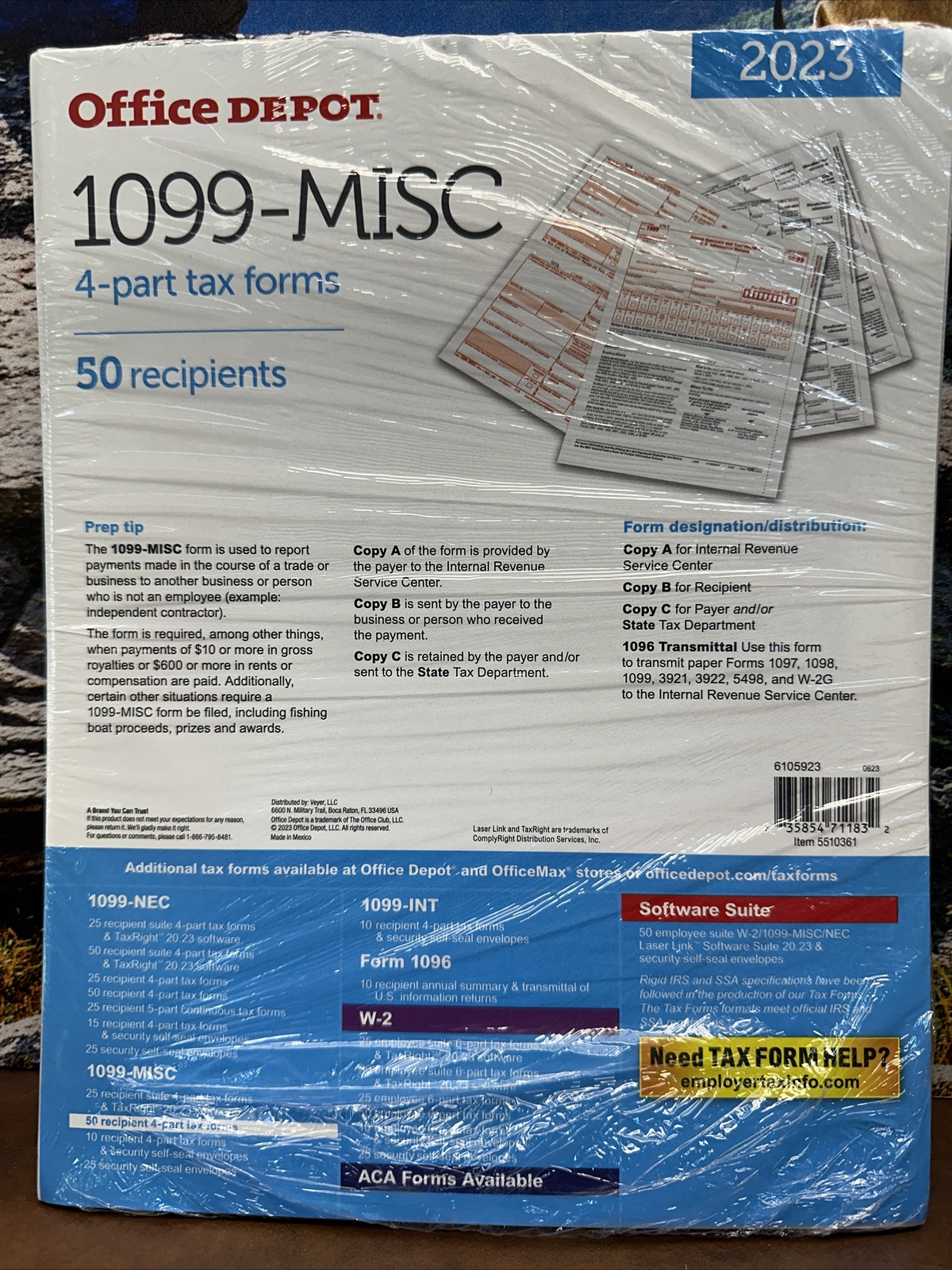 1099 Misc Forms 2023, 4 Part Tax Forms, 50 Laser Forms Office Depot New sealed