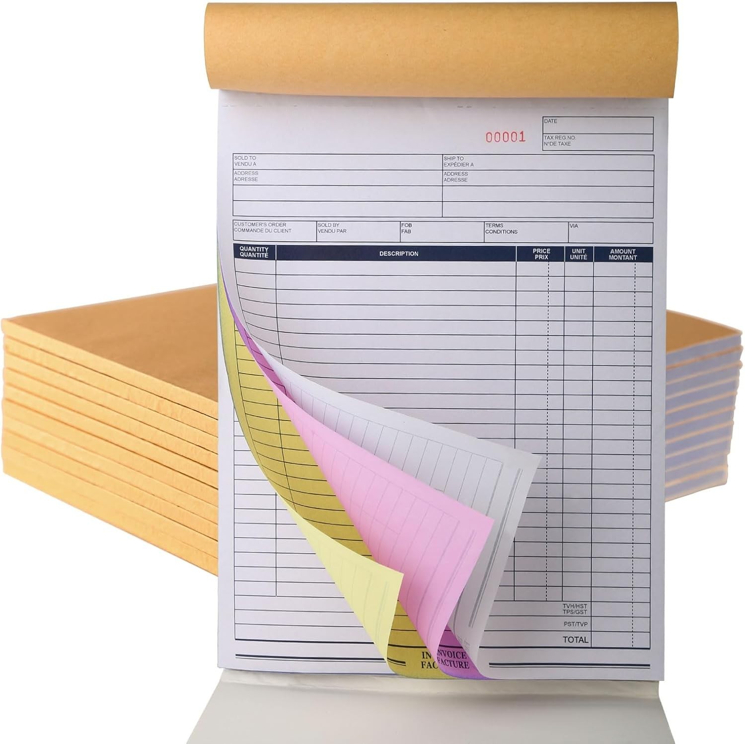 Sales Order Book, 3-Part, Carbonless Forms with White, Yellow, and Pink Copie…