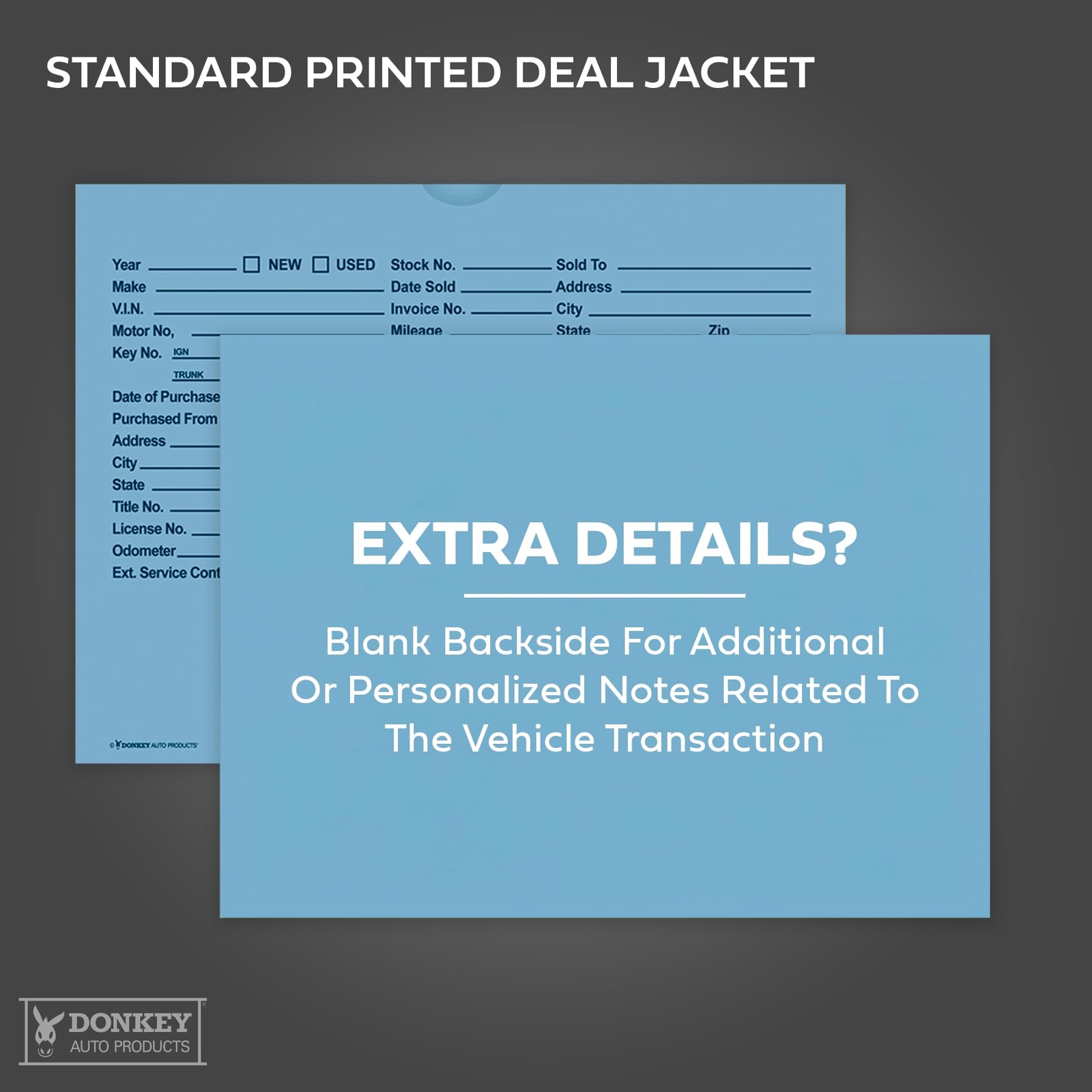 Printed Vehicle Deal Envelopes 9×12 Jackets (100 shrink One Size, Blue