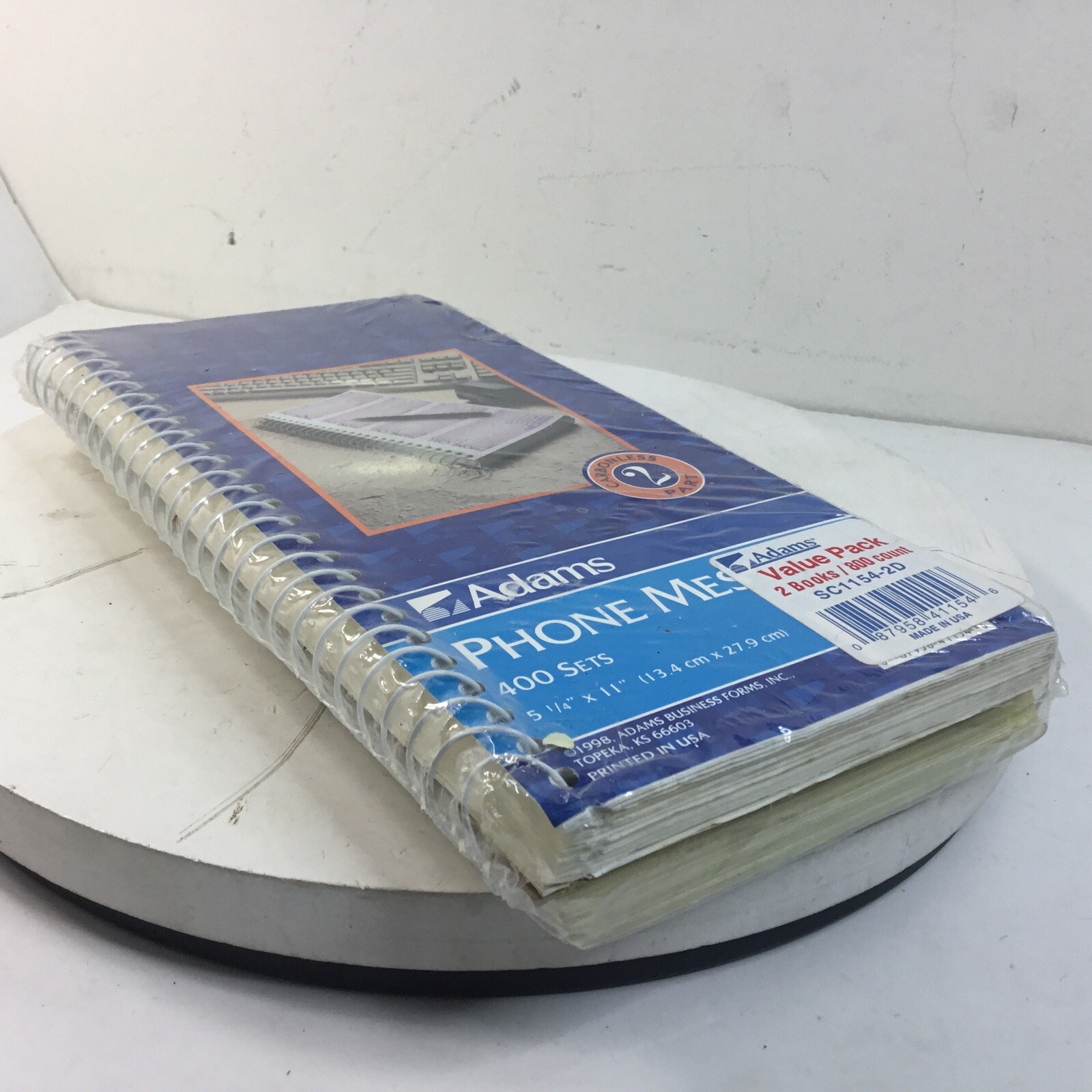 New Adams Phone Message Book 2 Carbonless Parts 2 Spiral Books 800 Sheets Total