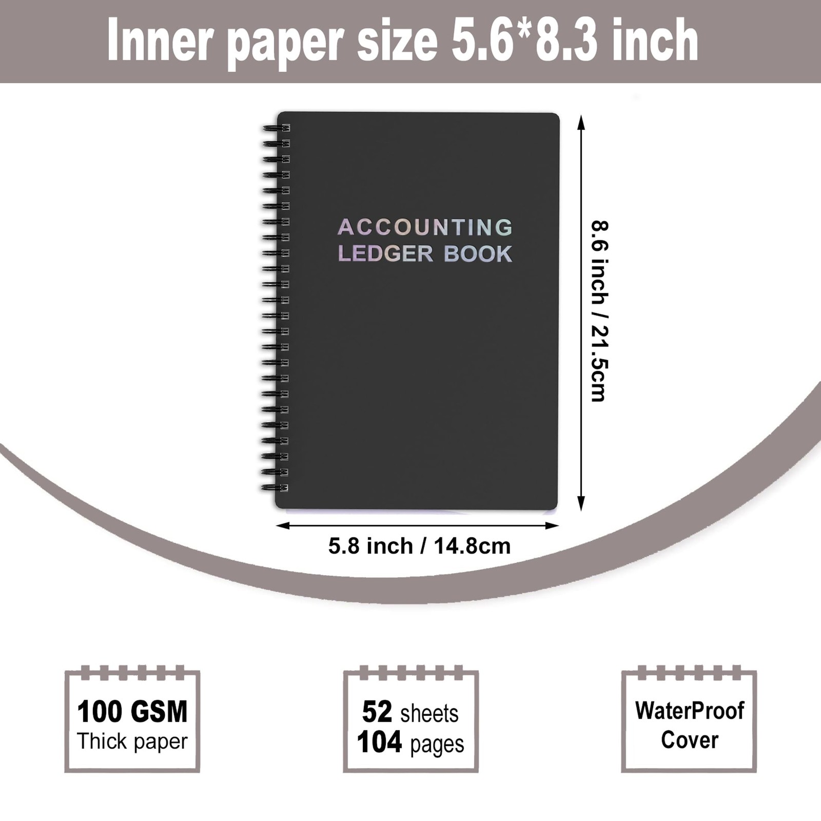 A5 Accounting Ledger Book Check Register for Small Business Personal Finance