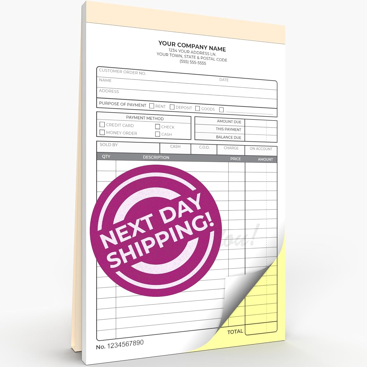 Custom 5.5″ x 8.5″ Carbonless NCR Books in 2-Part Duplicate Invoices Receipts US