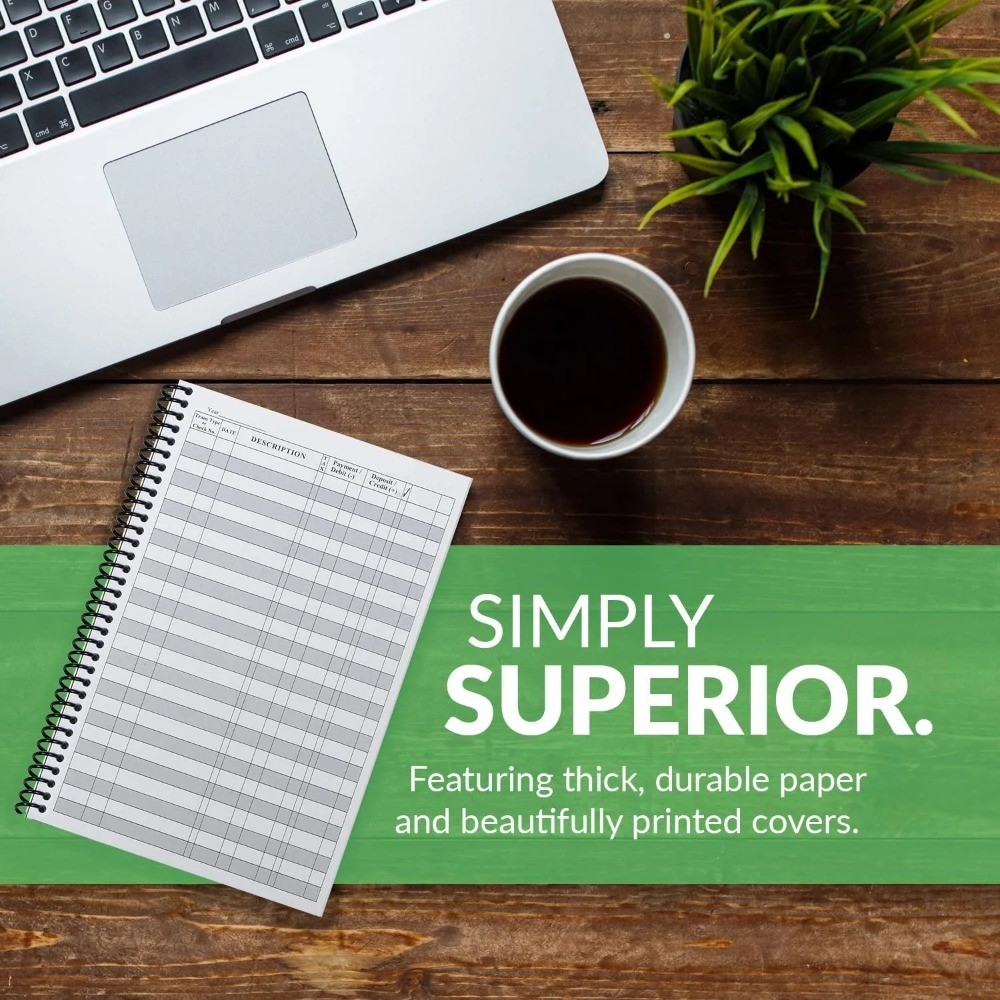 Simple Account Tracker Money Ledger 5.5 x 8.5 Spiral Bound 50 Pages 1-Count for