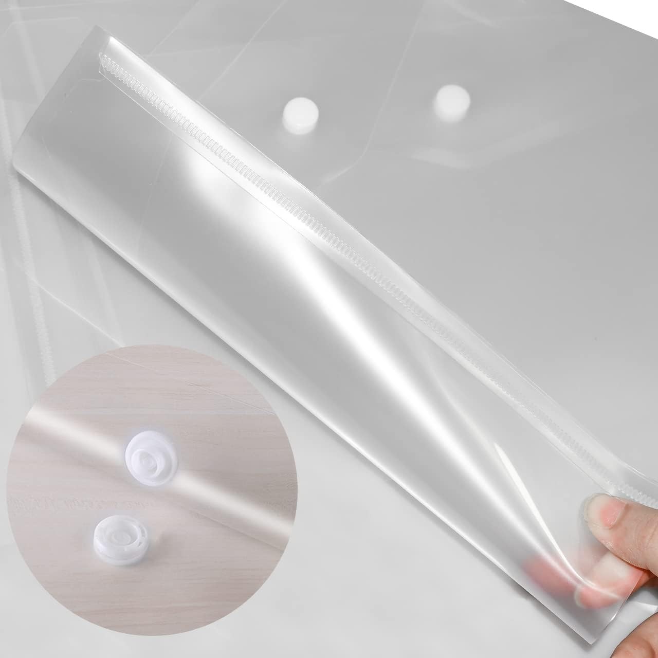 30pcs Plastic Envelopes, Clear Reusable Poly 12.79 in x 9.3 in, White