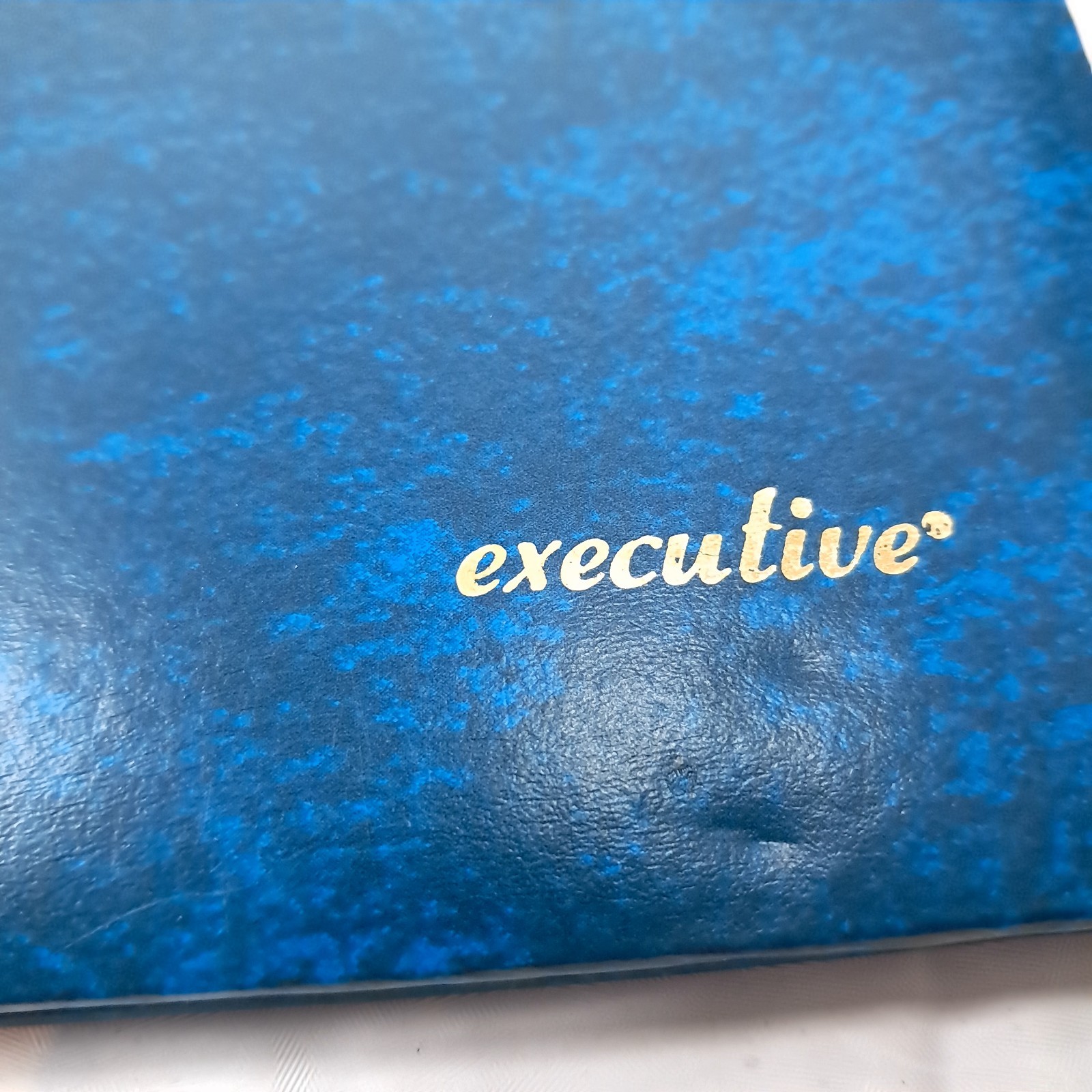 Vintage Stuart Hall Columnar Book 12 column executive blue marble bound notebook