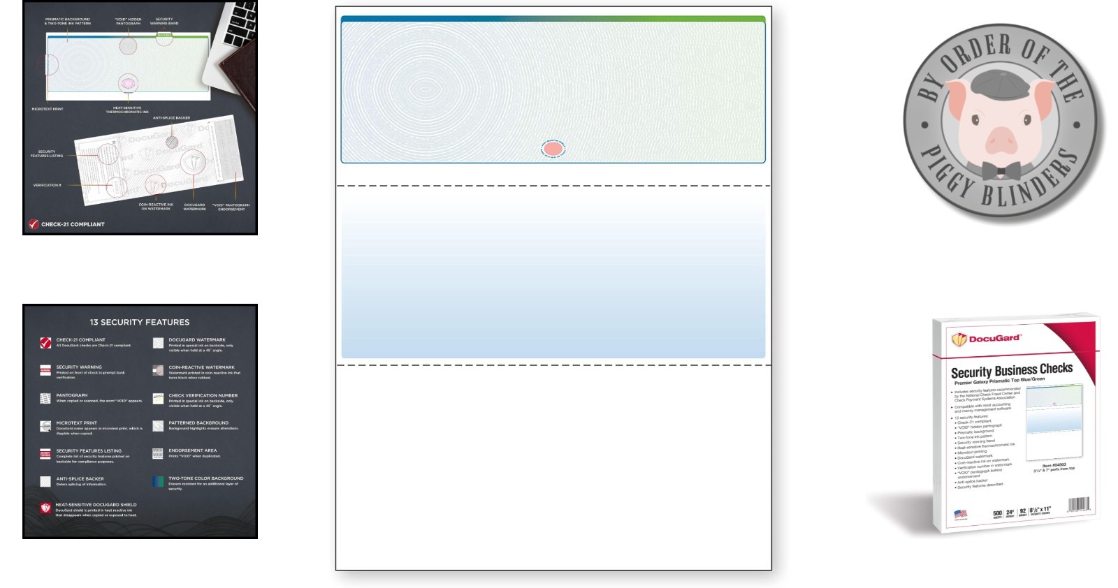 Easy Print Blue/Green Galaxy Check Paper – 500 Sheets with 13 Security Features
