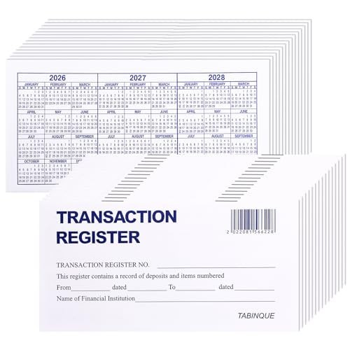 24 PCS Check Registers for Personal Checkbook, Easy to Read Checkbook RegisteR