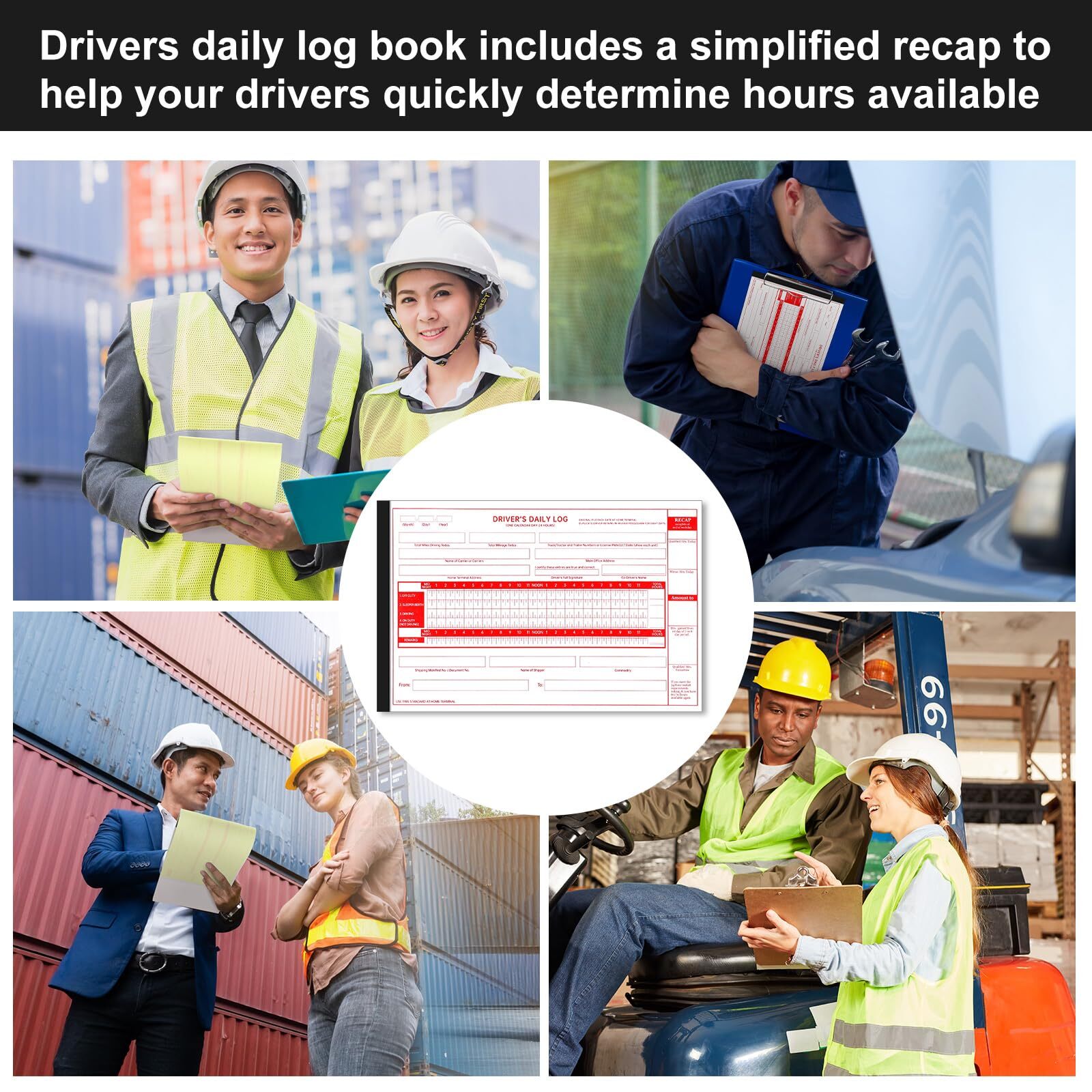 10 Pack Driver Daily Log Book 8.5″ x 5.5″ Log Book with Detailed Driver Vehic…