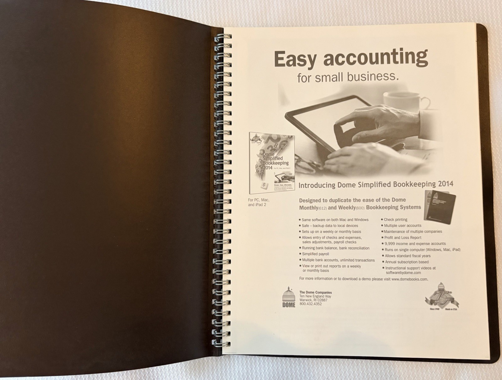 DomeSkin DOM600 Bookkeeping Record Book – Brown 2014